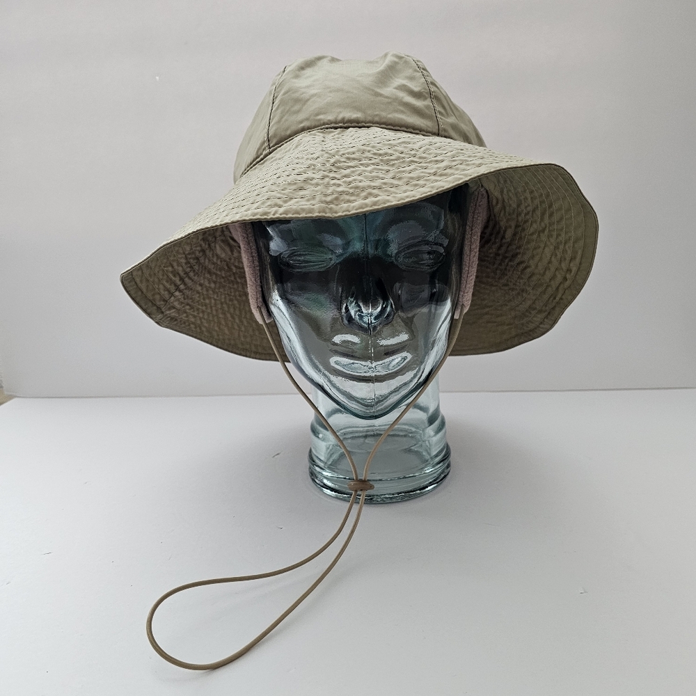 Physician Endorsed UPF Sun Hat with Fleece Ear Flaps Tan Nylon Winter Sun Hat - Picture 4 of 9